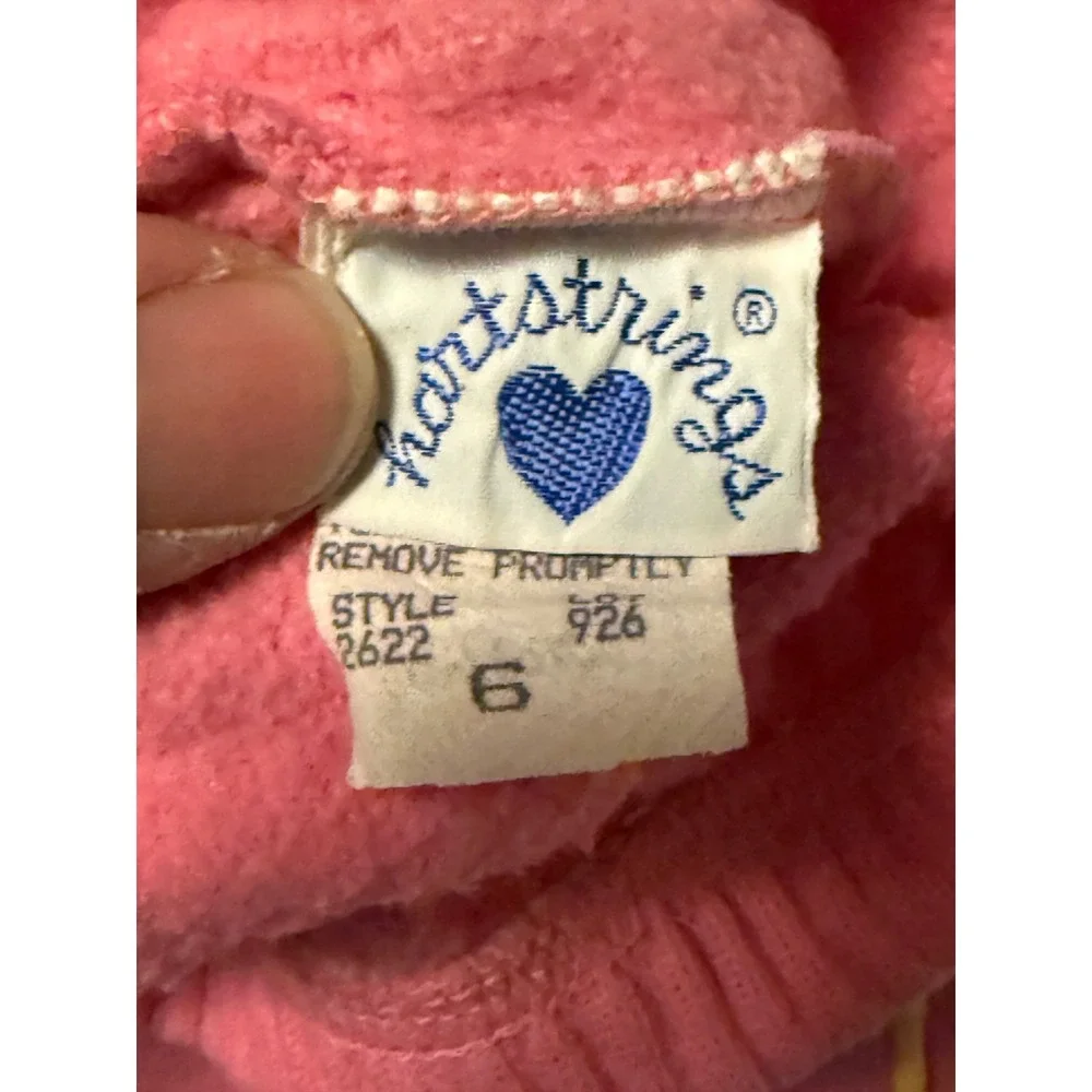 Vintage Hartstrings Girls 4pc Set Pink White Green ‎ Hoodie Sweatpants Socks 5 6